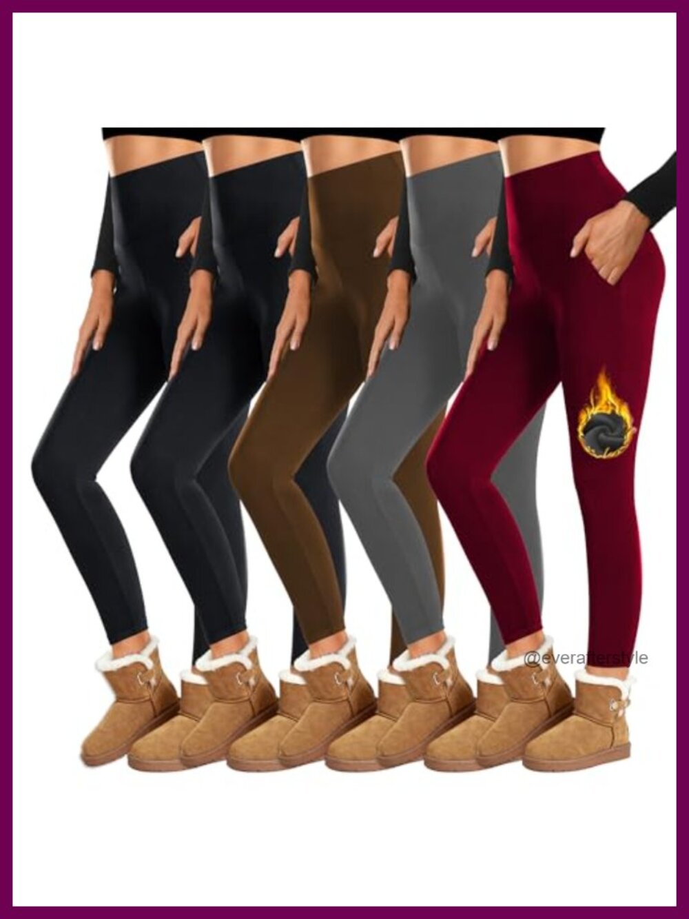 High Waisted Fleece Lined Leggings with Pockets – Warm Winter Yoga Pants